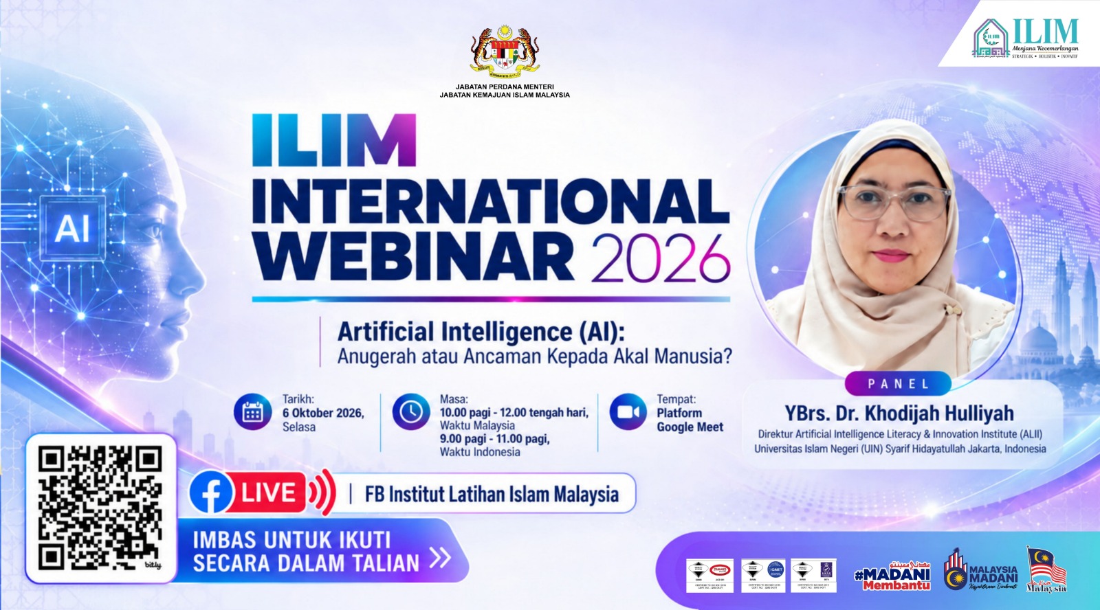 Banner Kursus International Webinar 2026: “Artificial Intelligence (AI): Anugerah Atau Ancaman Kepada Akal Manusia?”